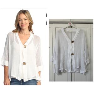 JESS & JANE MINERAL WASHED FLOUNCE HEM MESH Open Knit CARDIGAN Beach Lagenlook